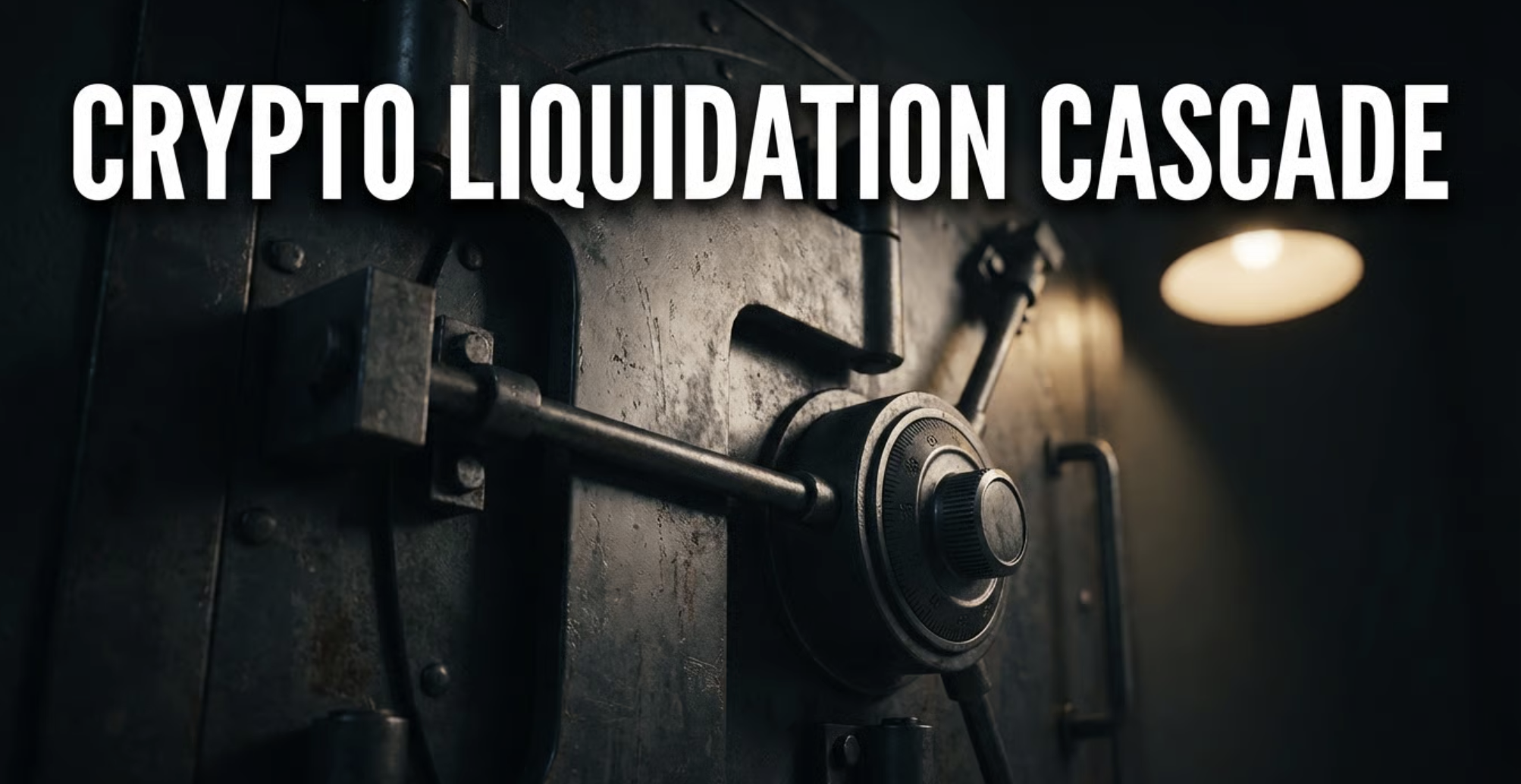 Visualizacion de una cascada de liquidaciones crypto mostrando caidas de precio en cadena y cierres forzados de posiciones en futuros